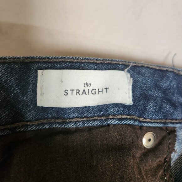 Ellen Tracy Denim The Straight Womens Jeans Size 10 Mid Rise Hemmed Dark Wash - Picture 7 of 9